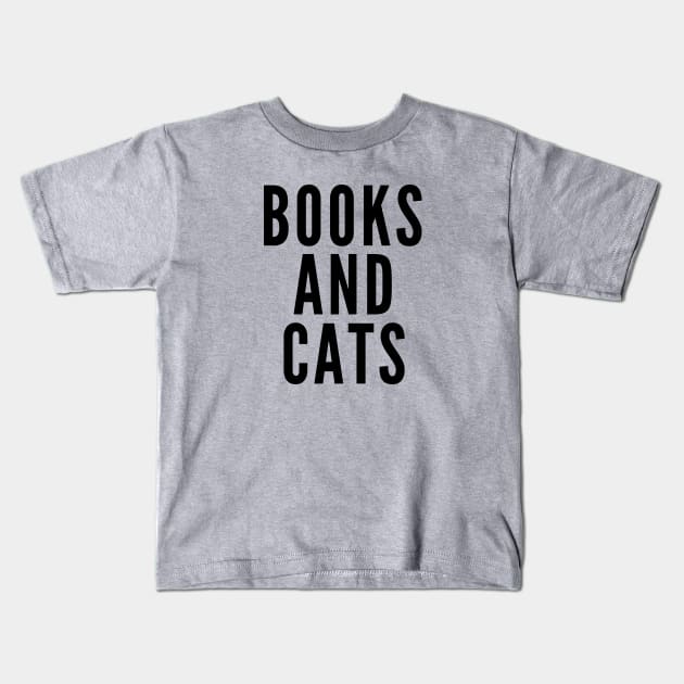 Books and Cats and Books and Cats Kids T-Shirt by Likeable Design